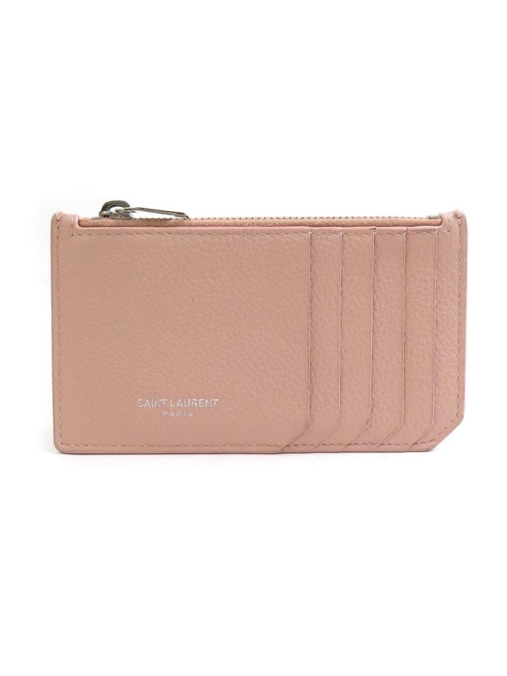 Auth Saint Laurent Coin Purse Case Pink #302902S13B